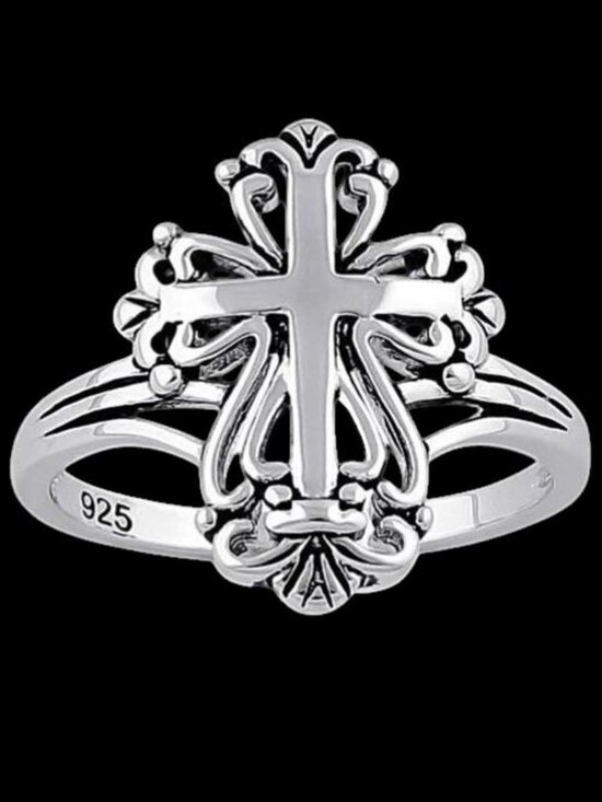 Jewelry - 925 STERLING SILVER Antique Style Dainty Cross Ring